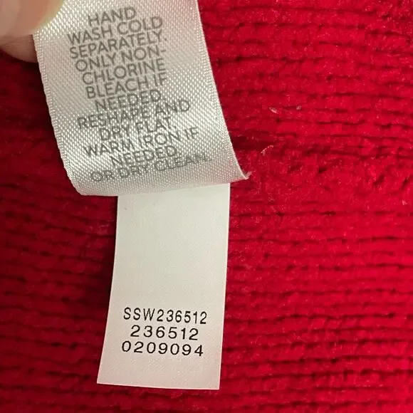 J. Jill Chenille Red Boxy Cropped Cable Knit Sweater Size L Petite - Picture 8 of 9